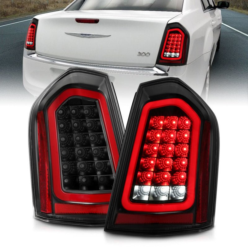 ANZO 11-14 Chrysler 300 LED Taillights Black w/ Sequential - Crew Original