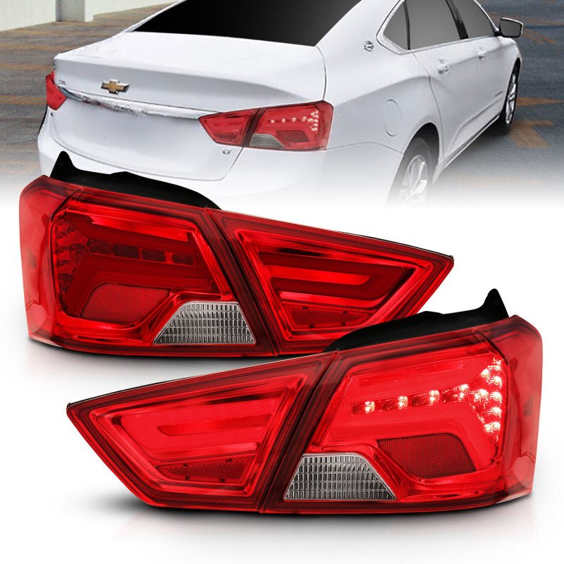 ANZO 14-18 Chevrolet Impala LED Taillights Red/Clear - Crew Original