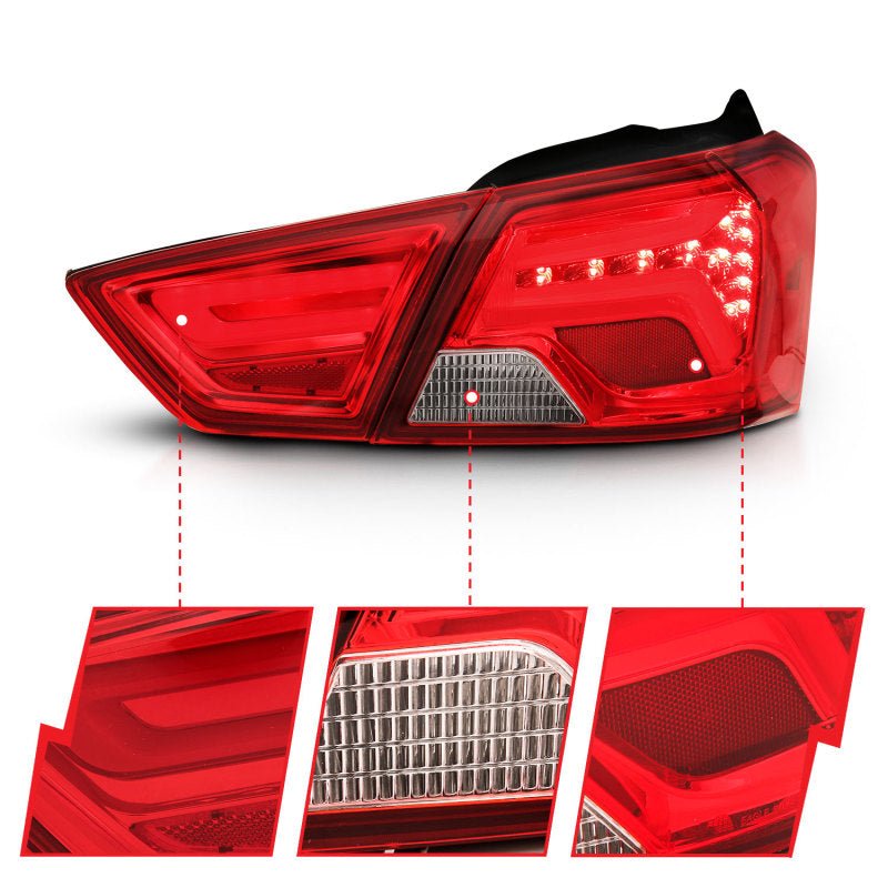 ANZO 14-18 Chevrolet Impala LED Taillights Red/Clear - Crew Original