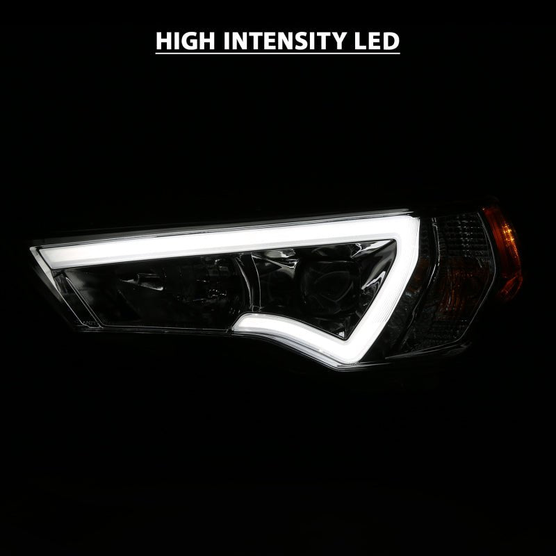 ANZO 14-18 Toyota 4 Runner Plank Style Projector Headlights Chrome w/ Amber - Crew Original