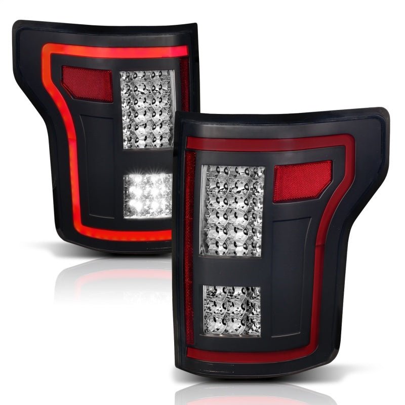 ANZO 15-17 Ford F-150 LED Taillights Black w/ Sequential - Crew Original