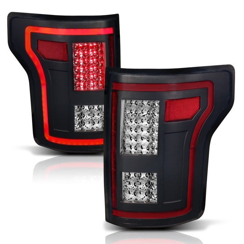 ANZO 15-17 Ford F-150 LED Taillights Black w/ Sequential - Crew Original