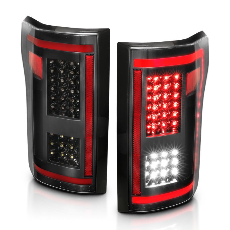 ANZO 15-17 Ford F-150 LED Taillights Black w/ Sequential - Crew Original