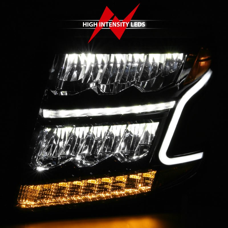 ANZO 15-20 Chevy Tahoe/Suburban LED Light Bar Style Headlights Black w/Sequential w/DRL w/Amber - Crew Original