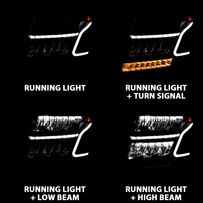 ANZO 15-20 Chevy Tahoe/Suburban LED Light Bar Style Headlights Black w/Sequential w/DRL w/Amber - Crew Original