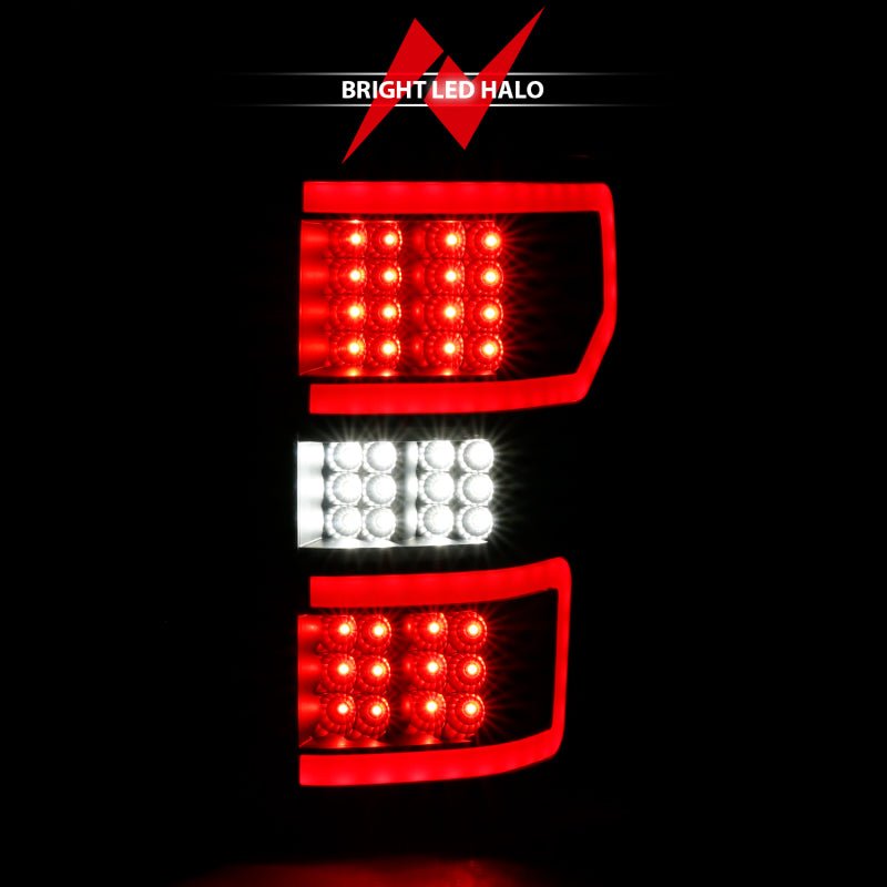 ANZO 18-19 Ford F-150 LED Taillight Black Housing Clear Lens Red Light Bar W/Sequential - Crew Original