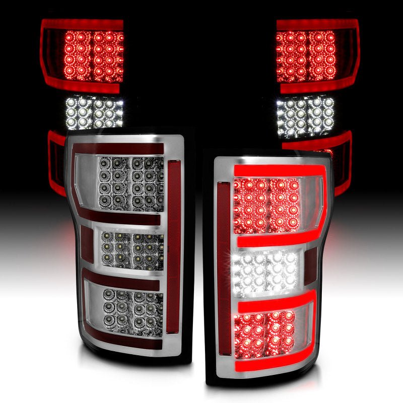 ANZO 18-19 Ford F-150 LED Taillights Chrome - Crew Original