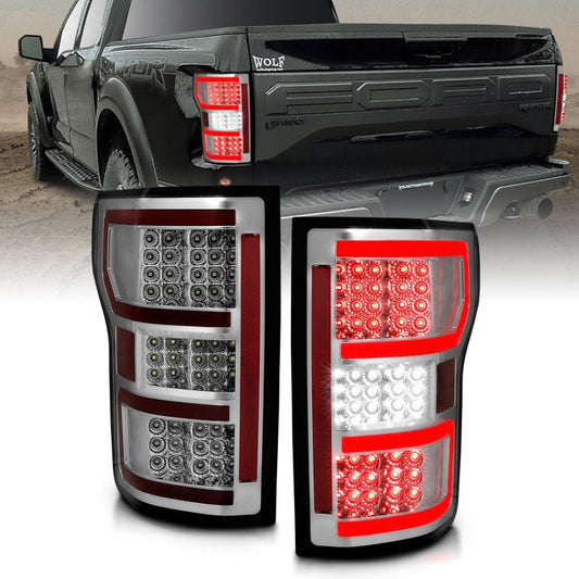 ANZO 18-19 Ford F-150 LED Taillights Chrome - Crew Original