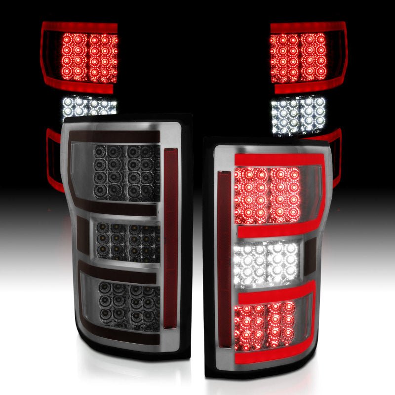 ANZO 18-19 Ford F-150 LED Taillights Smoke - Crew Original