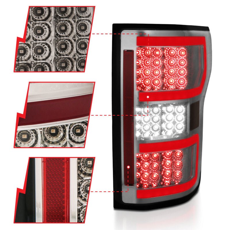 ANZO 18-19 Ford F-150 LED Taillights Smoke - Crew Original