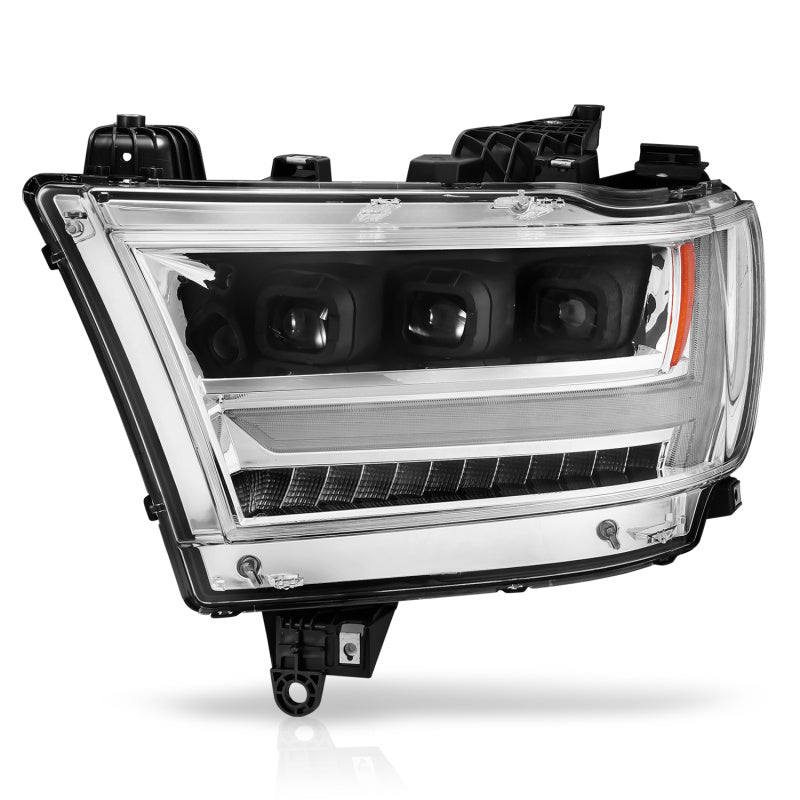 ANZO 19-20 Dodge Ram 1500 Tradesman LED Projector Headlights Plank Style w/Sequential Black (Driver) - Crew Original