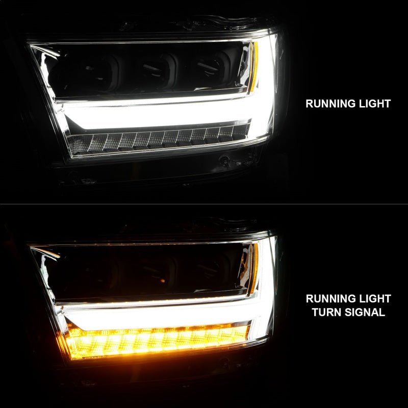 ANZO 19-20 Dodge Ram 1500 Tradesman LED Projector Headlights Plank Style w/Sequential Black (Driver) - Crew Original