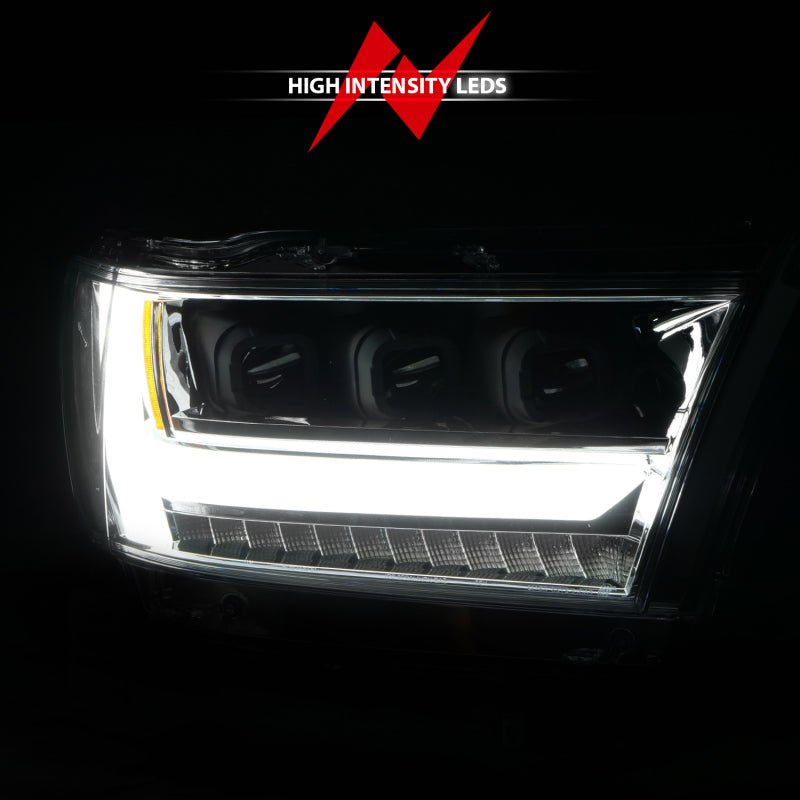 ANZO 19-20 Dodge Ram 1500 Tradesman LED Projector Headlights Plank Style w/Sequential Black (Pass.) - Crew Original