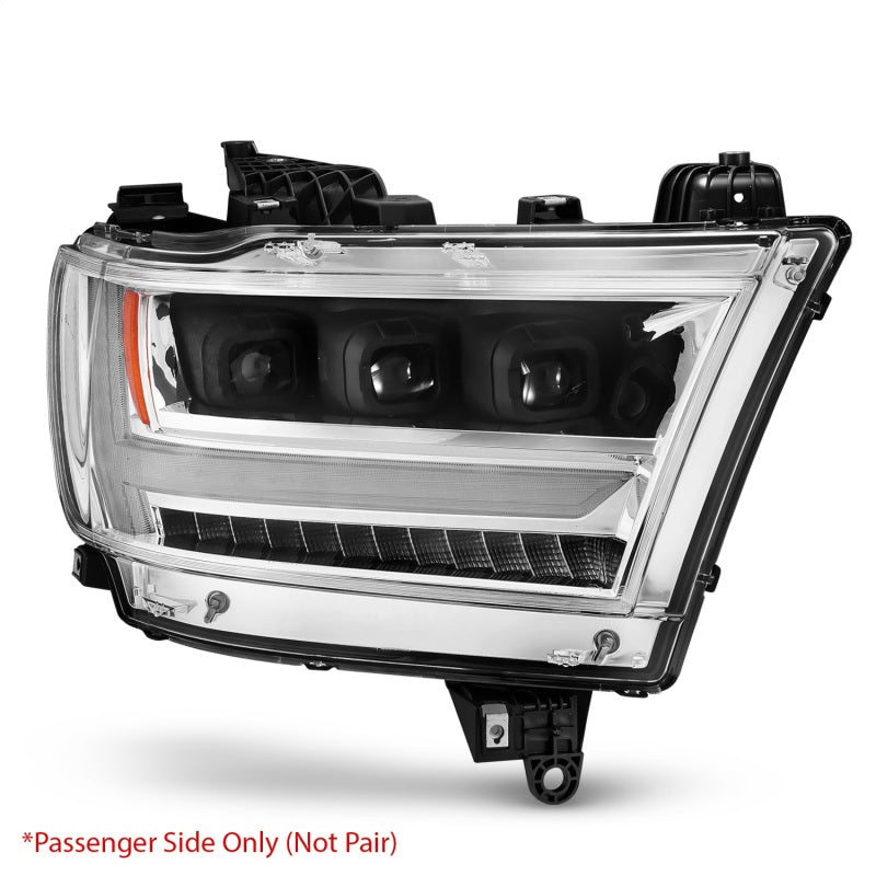 ANZO 19-20 Dodge Ram 1500 Tradesman LED Projector Headlights Plank Style w/Sequential Black (Pass.) - Crew Original