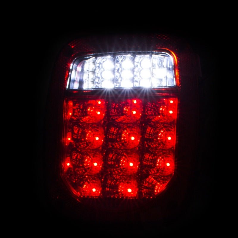 ANZO 1976-1985 Jeep Wrangler LED 2 Lens - Red/Clear, Chrome - Crew Original