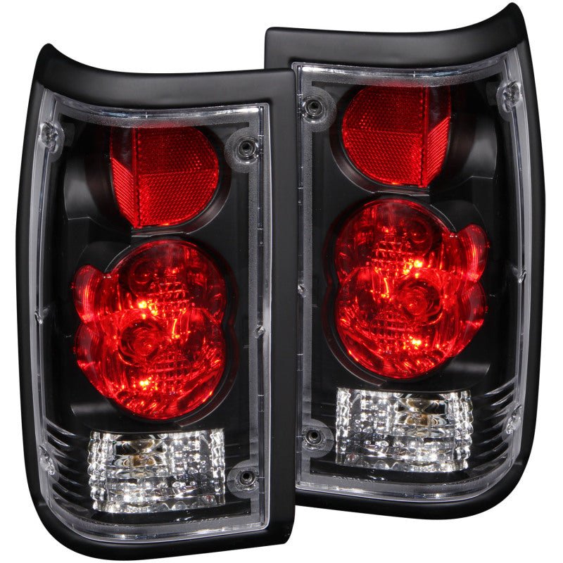 ANZO 1986-1993 Mazda B2000 Taillights Black - Crew Original