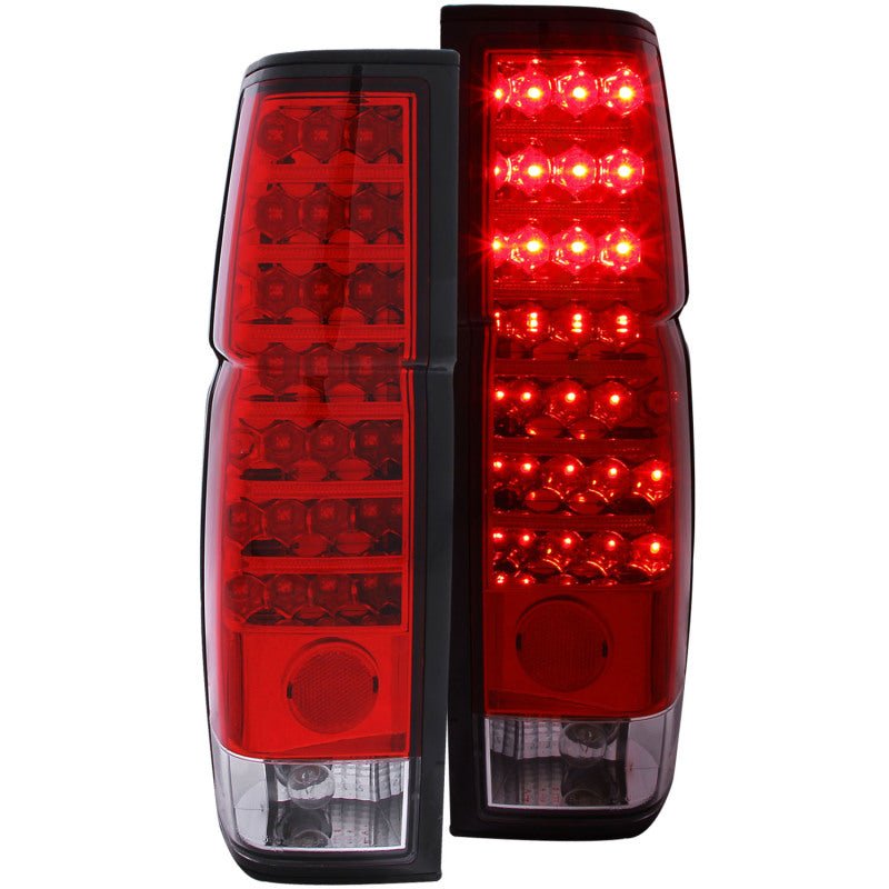 ANZO 1986-1997 Nissan Hardbody LED Taillights Red/Clear - Crew Original