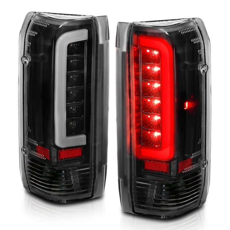 ANZO 1987-1996 Ford F-150 LED Taillights Black Housing Clear Lens (Pair) - Crew Original