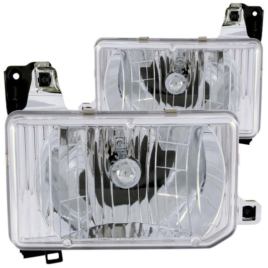 ANZO 1988-1989 Nissan Hardbody Crystal Headlights Chrome - Crew Original