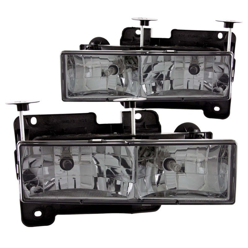 ANZO 1988-1998 Chevrolet C1500 Crystal Headlights w/ Smoke Lens - Crew Original