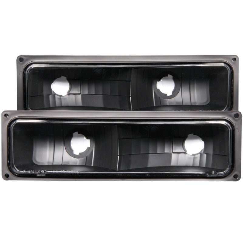 ANZO 1988-1998 Chevrolet C1500 Euro Parking Lights Black - Crew Original