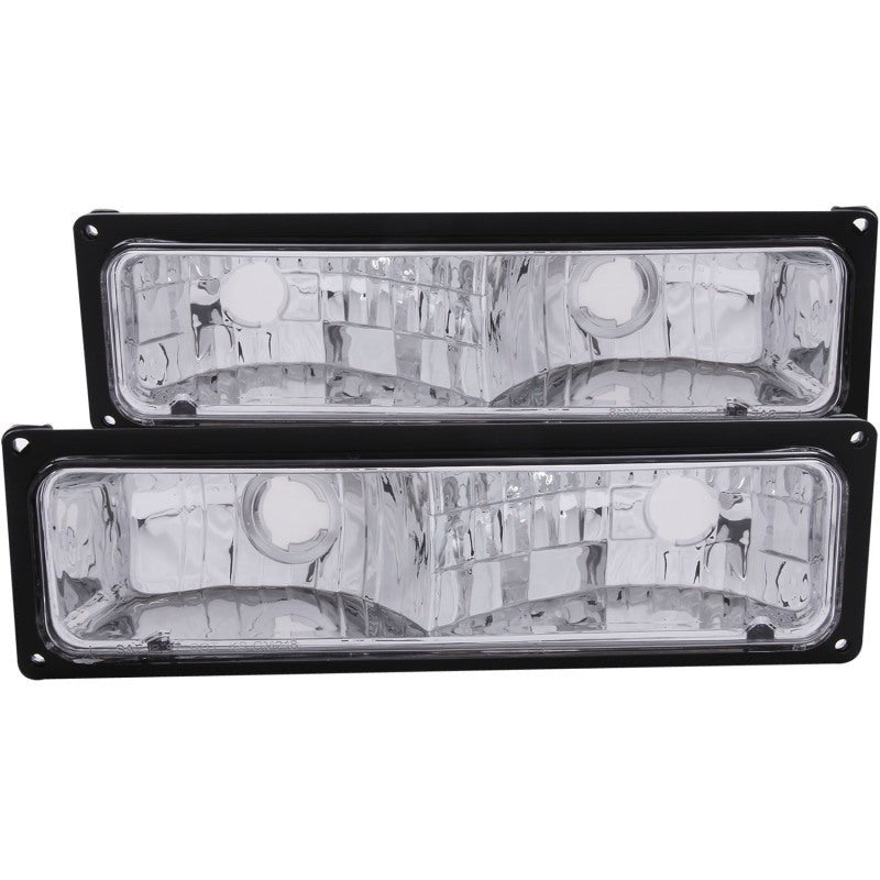 ANZO 1988-1998 Chevrolet C1500 Euro Parking Lights Black - Crew Original