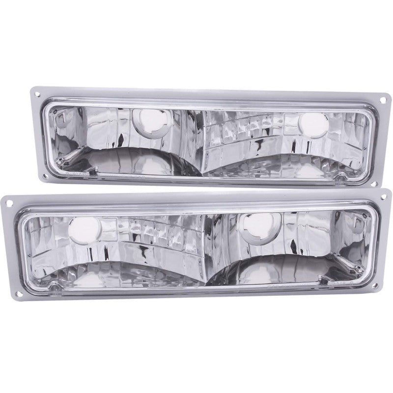 ANZO 1988-1998 Chevrolet C1500 Euro Parking Lights Chrome - Crew Original