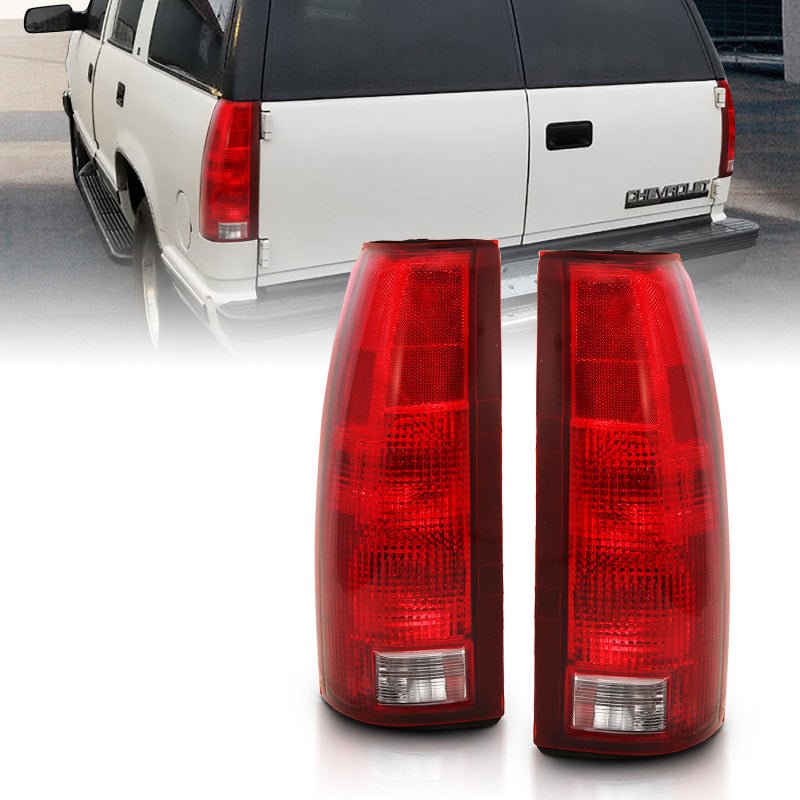 ANZO 1988-1999 Chevy C1500 Taillight Red/Clear Lens w/ Circuit Board(OE Replacement) - Crew Original