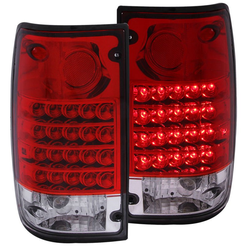 ANZO 1989-1995 Toyota Pickup LED Taillights Red/Clear - Crew Original