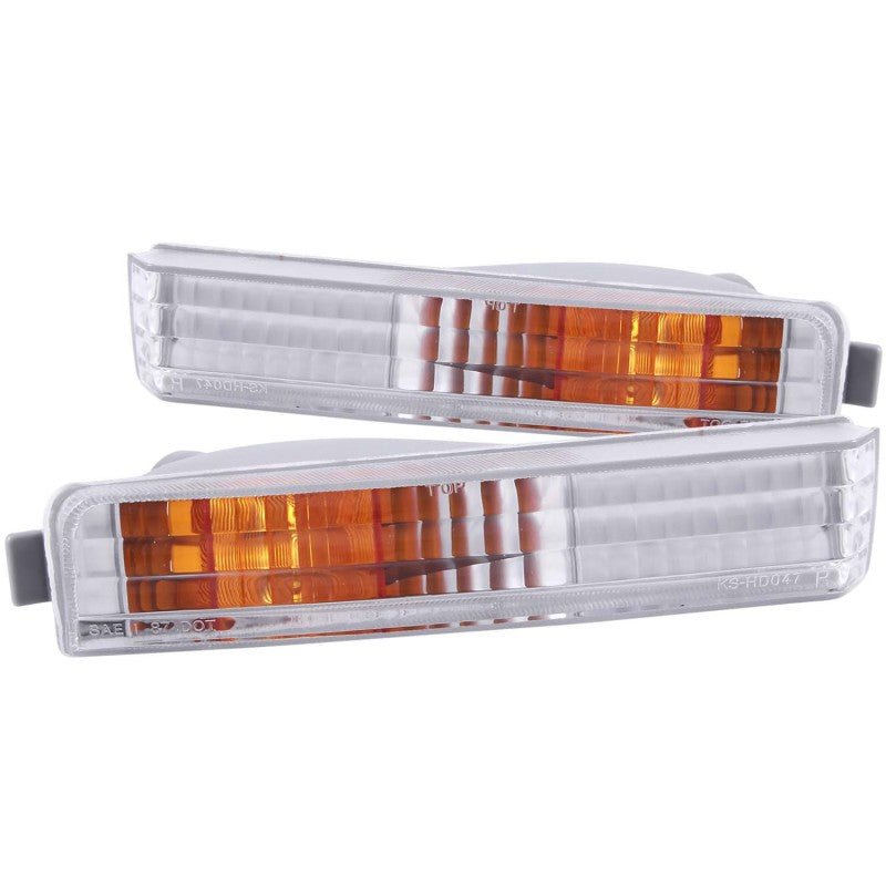 ANZO 1990-1991 Honda Accord Euro Parking Lights Chrome w/ Amber Reflector - Crew Original