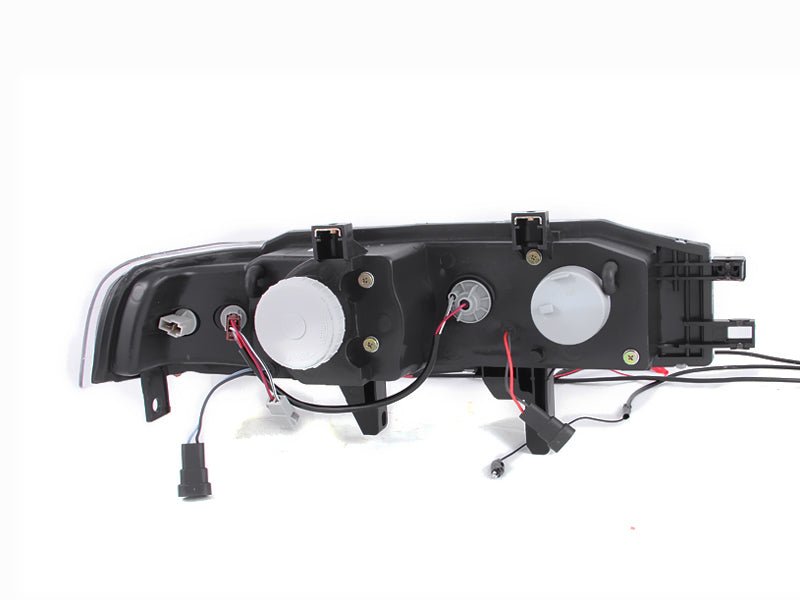 ANZO 1990-1993 Honda Accord Projector Headlights w/ Halo Black 1pc - Crew Original