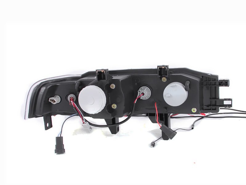ANZO 1990-1993 Honda Accord Projector Headlights w/ Halo Black 1pc - Crew Original