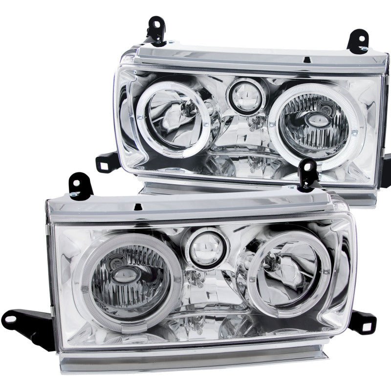 ANZO 1991-1994 Toyota Land Cruiser Crystal Headlights w/ Halo Chrome - Crew Original