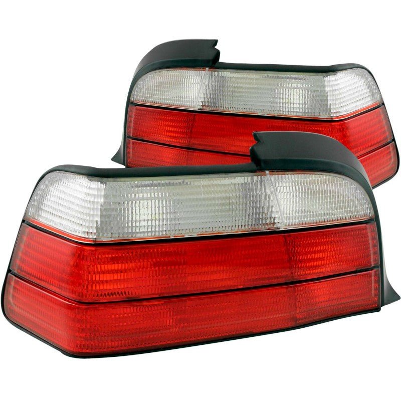 ANZO 1992-1998 BMW 3 Series E36 Coupe/Convertable Taillights Red/Clear - Crew Original