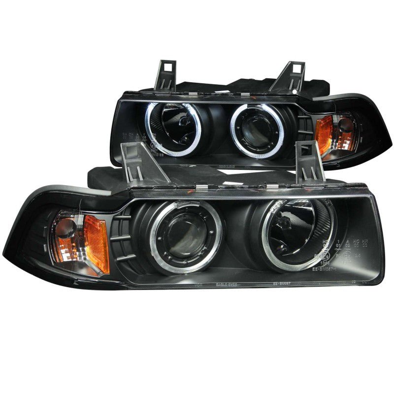 ANZO 1992-1998 BMW 3 Series E36 Projector Headlights w/ Halo Black (CCFL) G2 - Crew Original