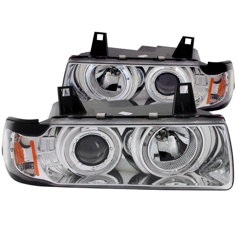 ANZO 1992-1998 BMW 3 Series E36 Projector Headlights w/ Halo Chrome G2 1 pc - Crew Original