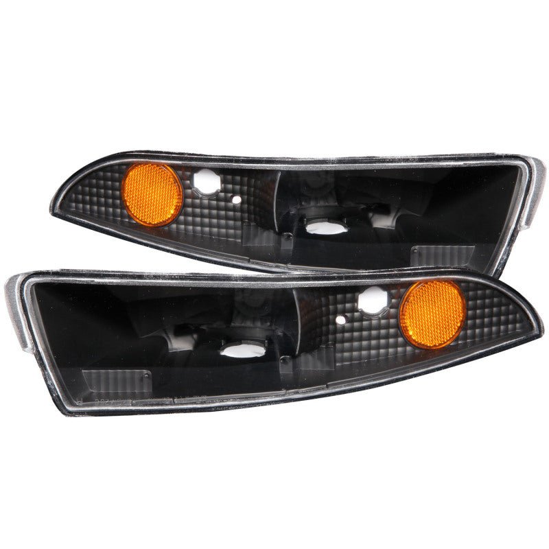 ANZO 1993-2002 Chevrolet Camaro Euro Parking Lights Black w/ Amber Reflector - Crew Original