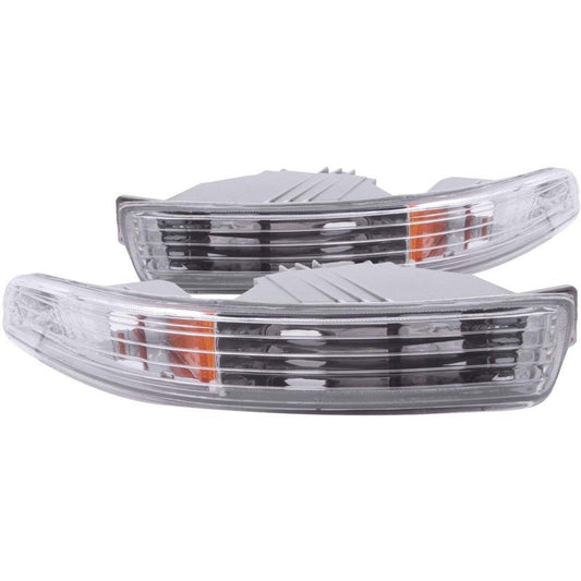 ANZO 1994-1997 Acura Integra Euro Parking Lights Chrome w/ Amber Reflector - Crew Original