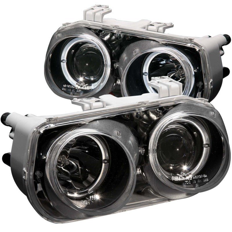 ANZO 1994-1997 Acura Integra Projector Headlights w/ Halo Black - Crew Original