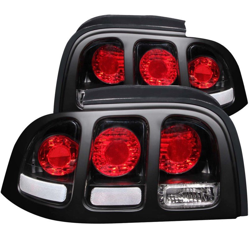 ANZO 1994-1998 Ford Mustang Taillights Black - Crew Original