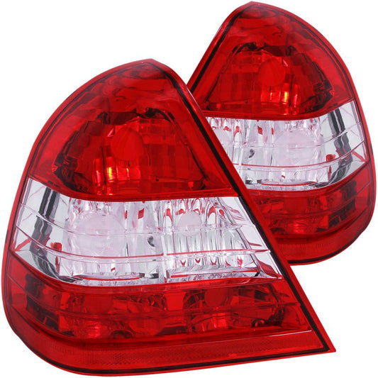 ANZO 1994-2000 Mercedes Benz C Class W202 Taillights Red/Clear - Crew Original