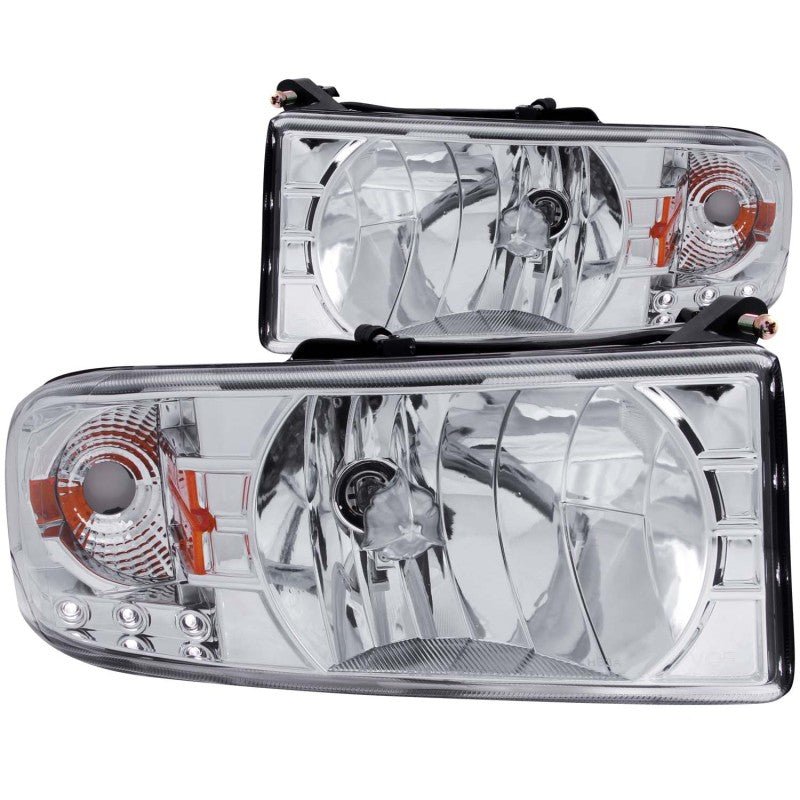 ANZO 1994-2001 Dodge Ram Crystal Headlights Chrome w/ LED - Crew Original