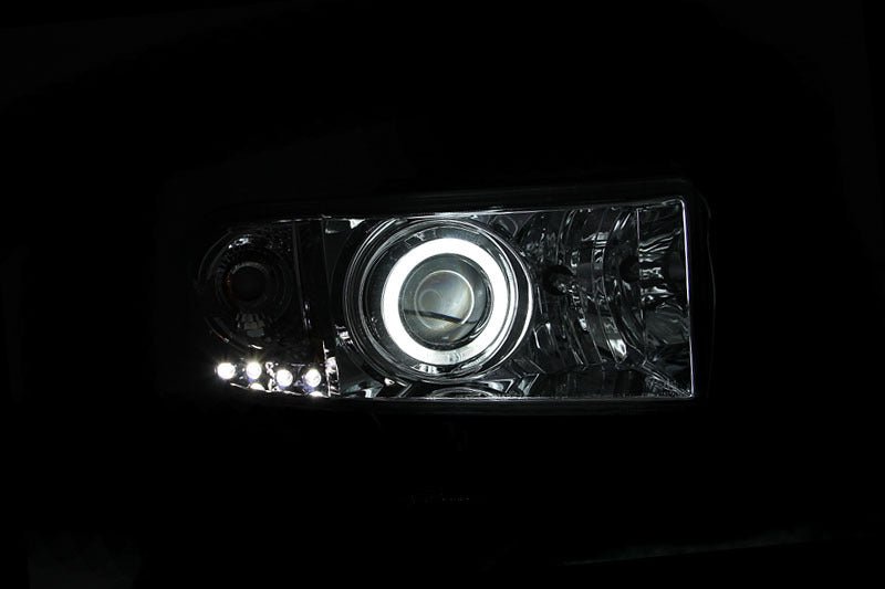 ANZO 1994-2001 Dodge Ram Projector Headlights w/ Halo Chrome - Crew Original