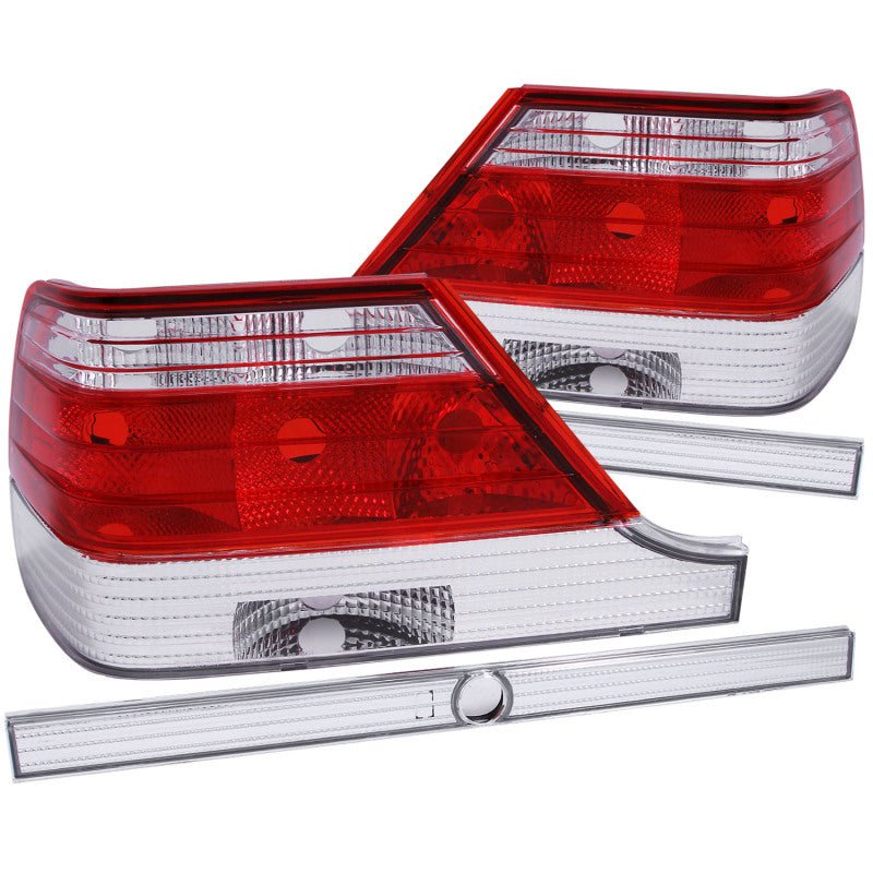 ANZO 1995-1999 Mercedes Benz S Class W140 Taillights Red/Clear - Crew Original