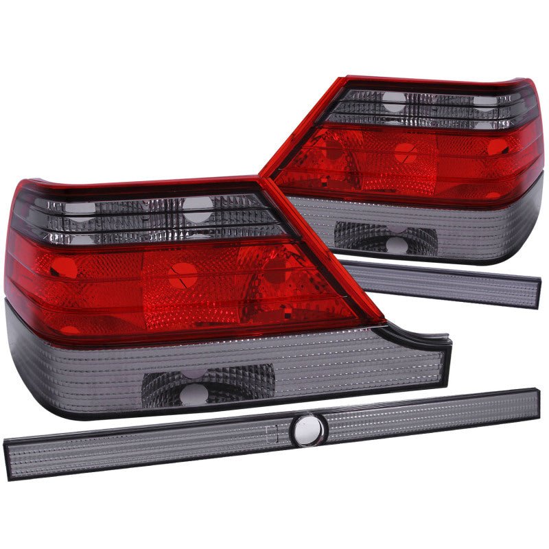 ANZO 1995-1999 Mercedes Benz S Class W140 Taillights Red/Smoke - Crew Original