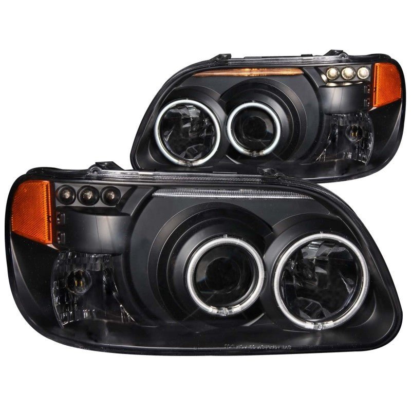 ANZO 1995-2001 Ford Explorer Projector Headlights w/ Halo Black 1 pc - Crew Original