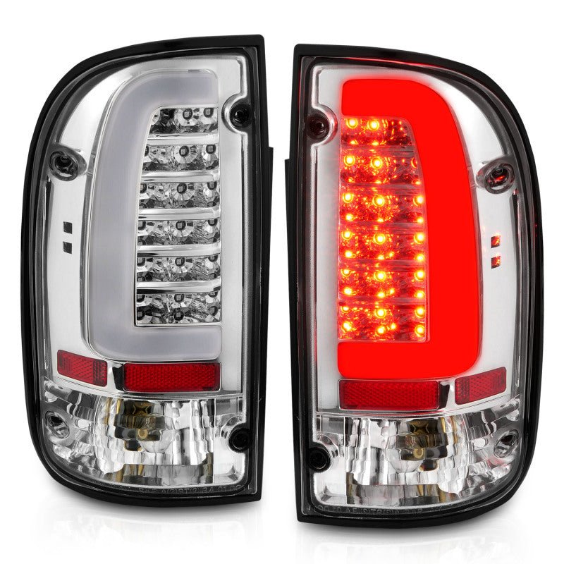 ANZO 1995-2004 Toyota Tacoma LED Taillights Chrome Housing Clear Lens (Pair) - Crew Original