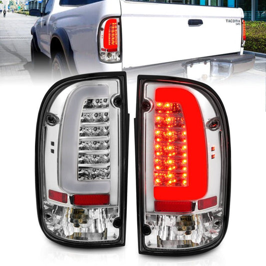 ANZO 1995-2004 Toyota Tacoma LED Taillights Chrome Housing Clear Lens (Pair) - Crew Original