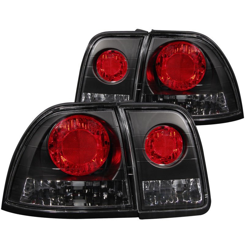 ANZO 1996-1997 Honda Accord Taillights Black - Crew Original
