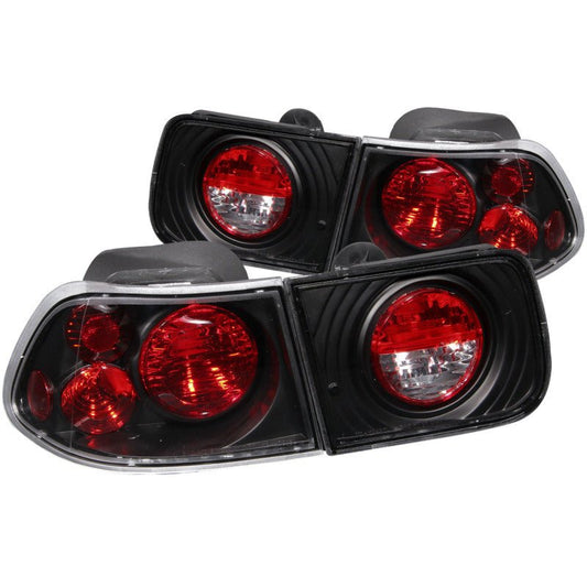 ANZO 1996-2000 Honda Civic Taillights Black - Crew Original